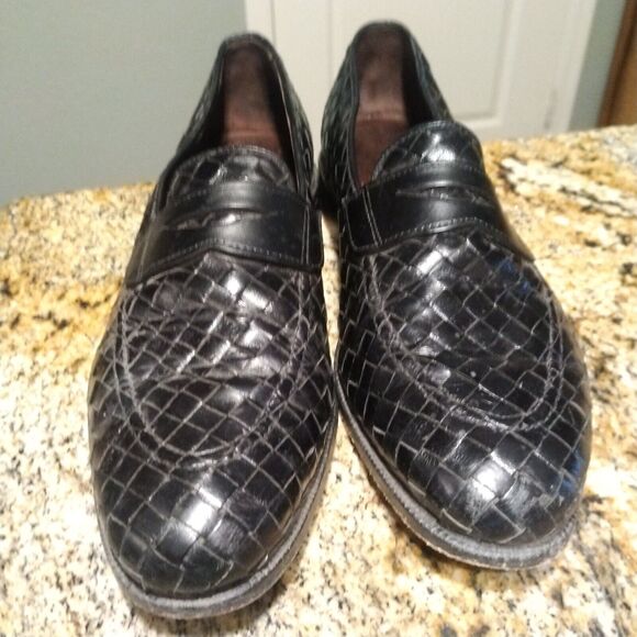 Allen Edmonds Sarasota 1072 Black Leather Weave Penny Loafers Slip On Men's 9.5B - Picture 9 of 15